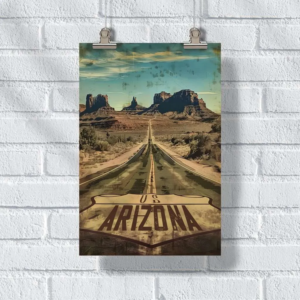 Arizona Vintage Route 66 Poster UnitedWorldMemories