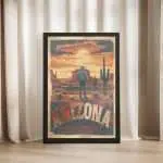 Arizona Vintage Wild West Framed Poster UnitedWorldMemories