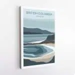 British Columbia Minimalist Pacific Coast Canvas UnitedWorldMemories