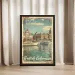 British Columbia Retro Victoria Harbor Framed Poster UnitedWorldMemories