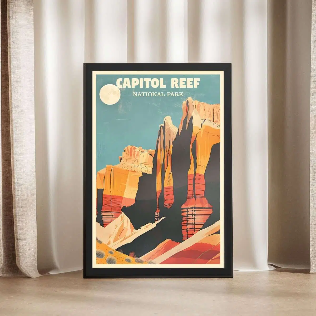 Capitol Reef National Park Modern Vibes Framed Poster UnitedWorldMemories