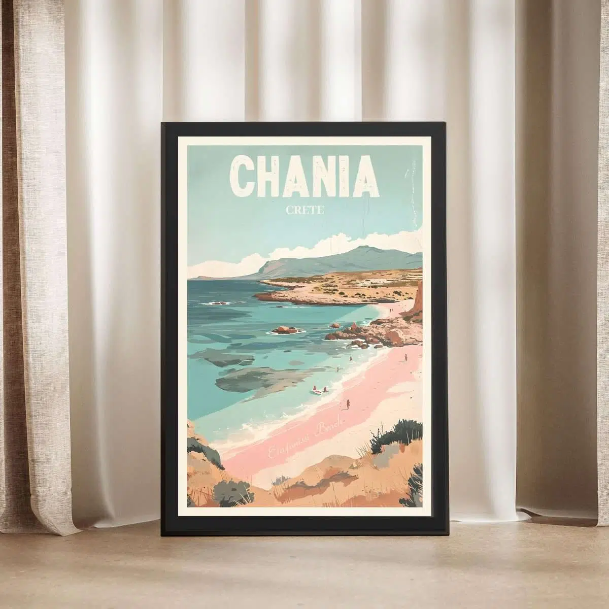 Chania Elafonissi Beach Framed Poster UnitedWorldMemories