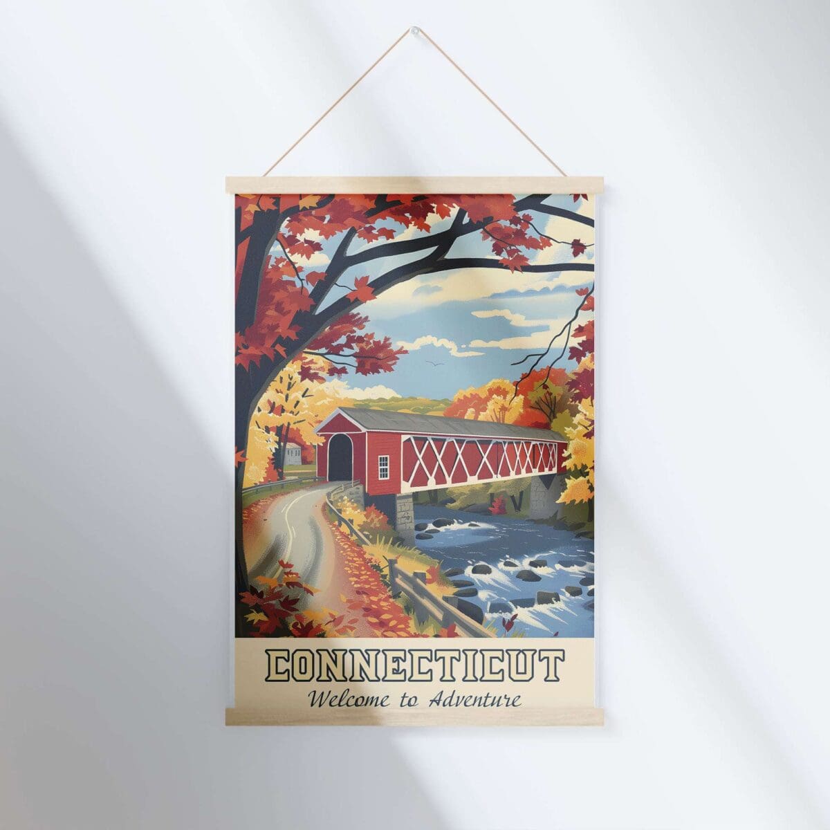 Connecticut Covered Bridge Hanger Poster UnitedWorldMemories