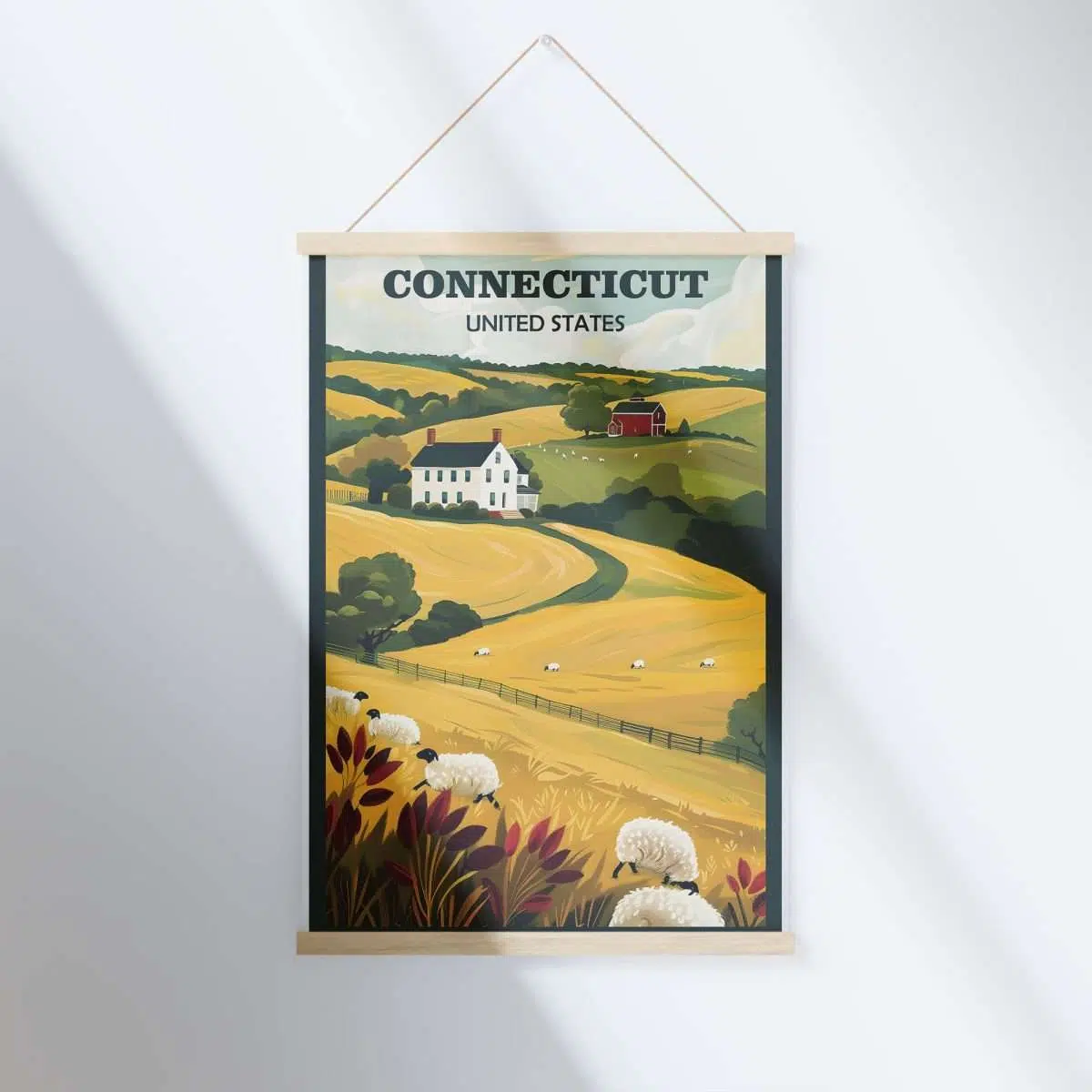 Connecticut Farmhouse Serenity Hanger Poster UnitedWorldMemories