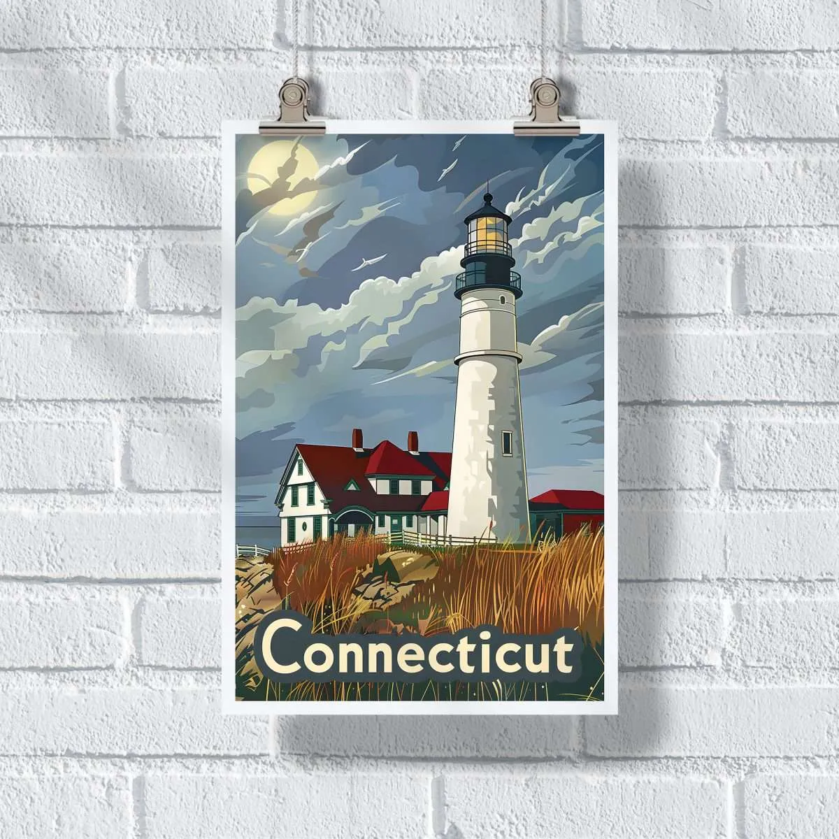 Connecticut Lighthouse Poster UnitedWorldMemories