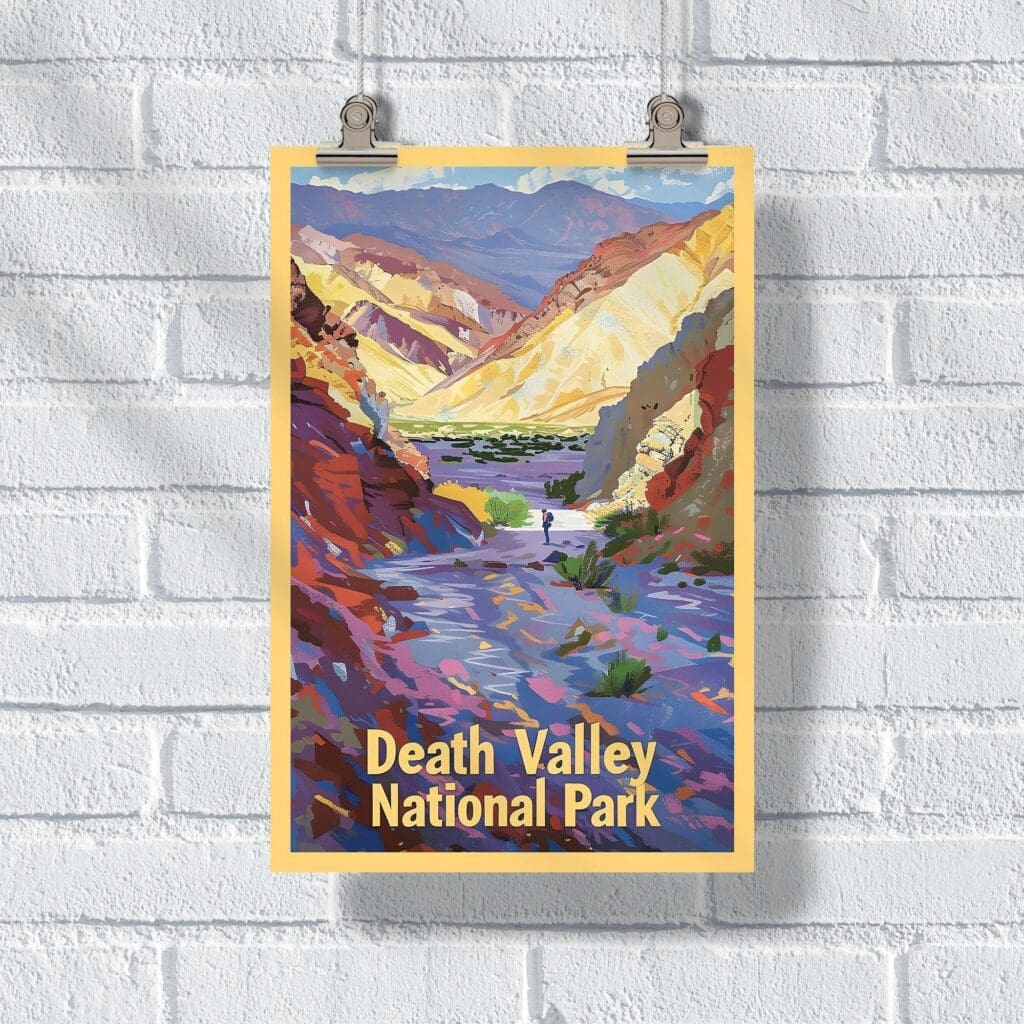 Death Valley National Park Artist's Palette Adventure Poster UnitedWorldMemories