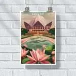 Delhi Lotus Temple Serenity Poster UnitedWorldMemories