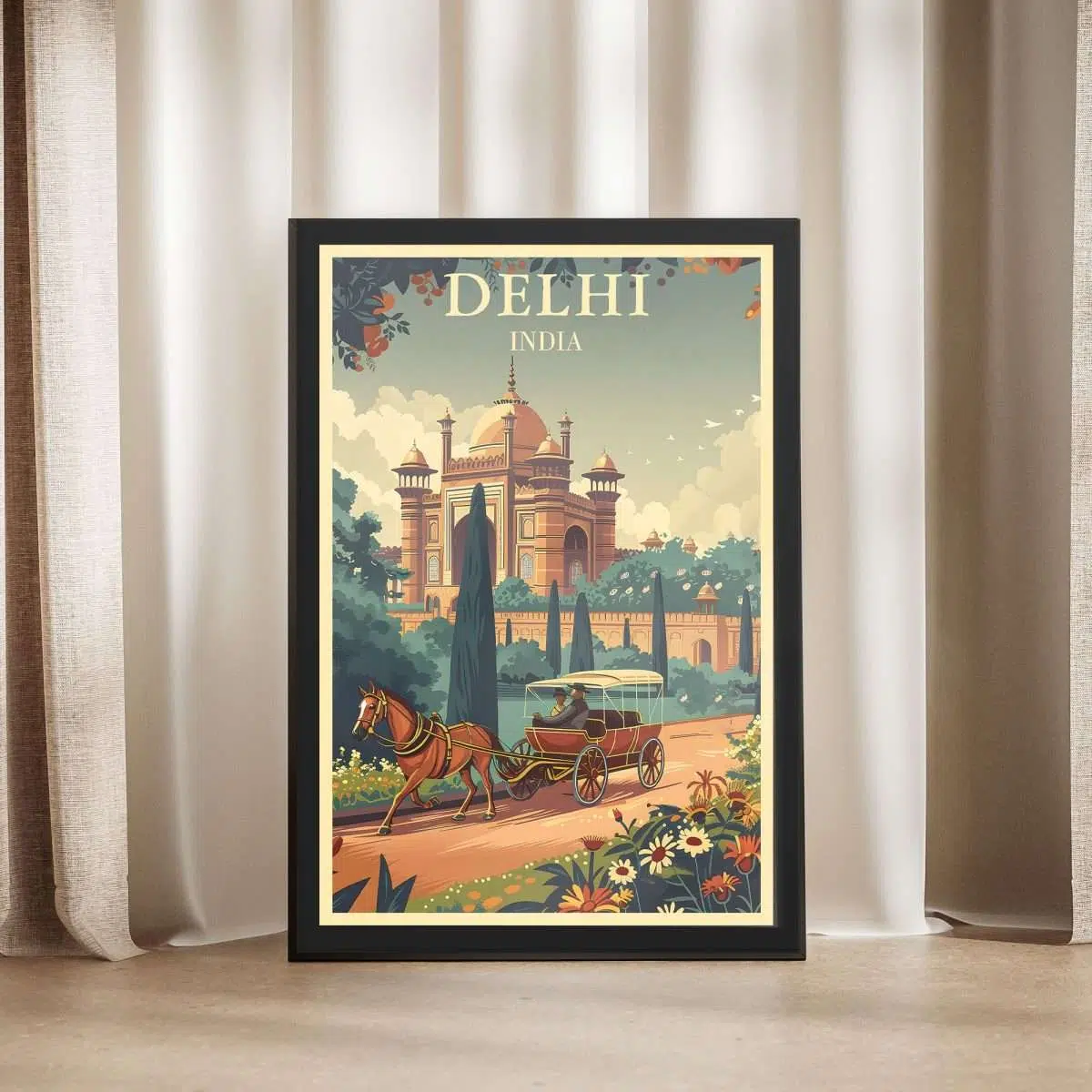 Delhi Raj Era Romance Framed Poster UnitedWorldMemories