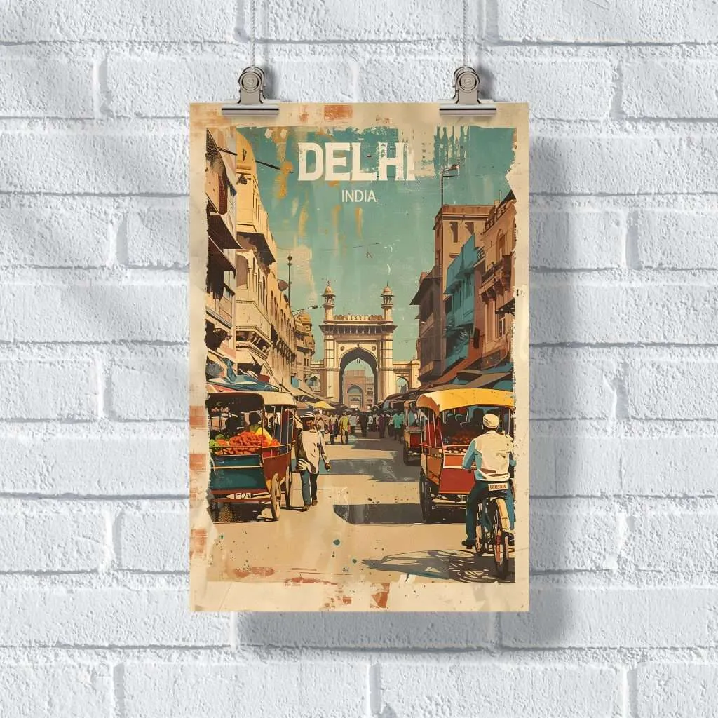 Delhi Vintage Old Delhi Poster UnitedWorldMemories