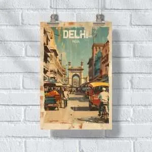 Delhi Vintage Old Delhi Poster UnitedWorldMemories