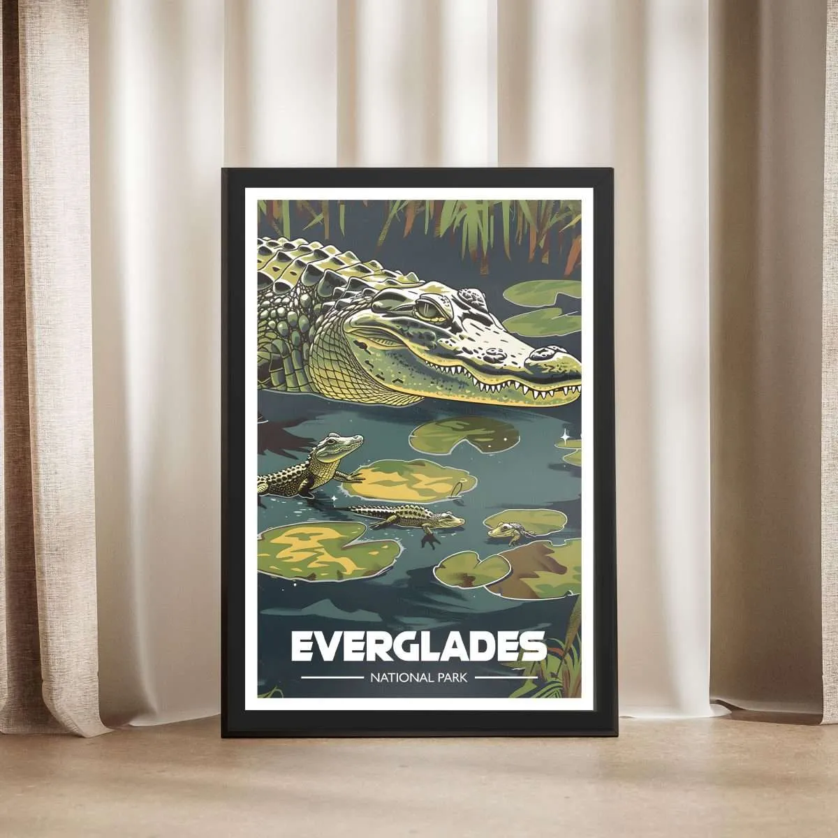 Everglades National Park Gator Guardians Framed Poster UnitedWorldMemories