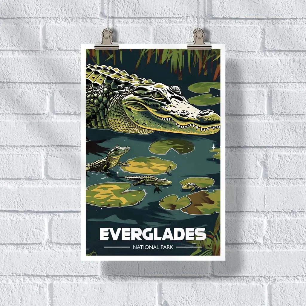 Everglades National Park Gator Guardians Poster UnitedWorldMemories