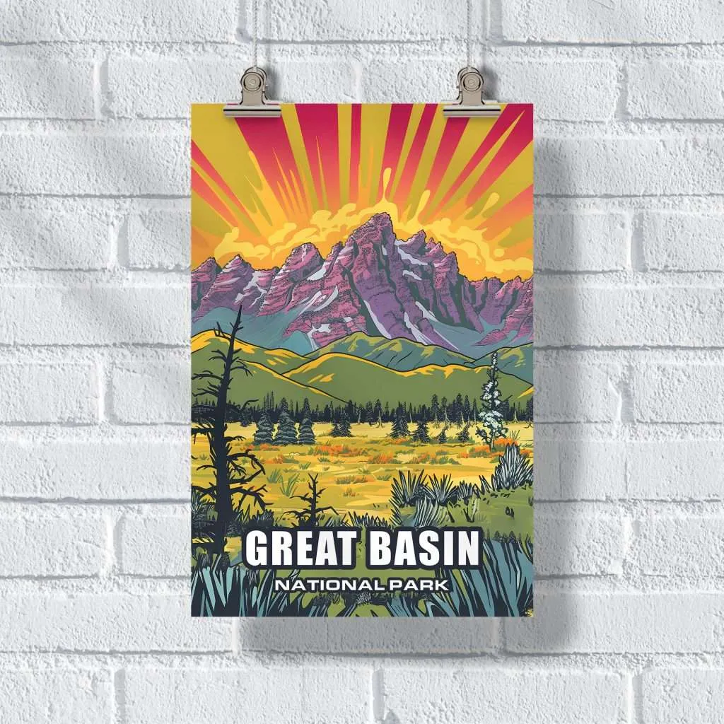 Great Basin National Park Pop Art Adventure Poster UnitedWorldMemories