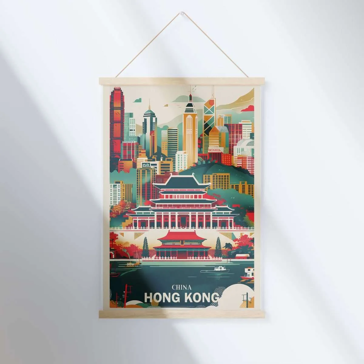 Hong Kong Cultural Fusion Hanger Poster UnitedWorldMemories