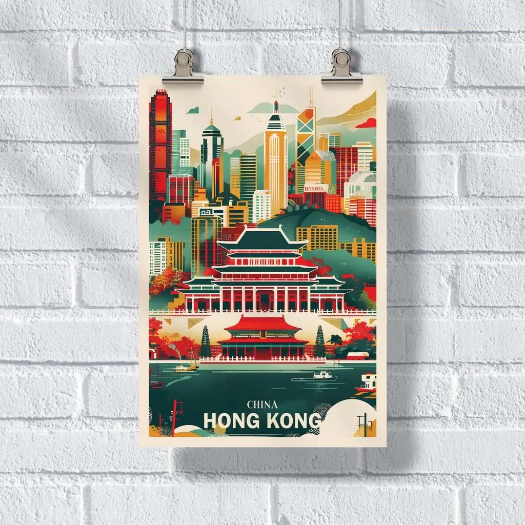 Hong Kong Cultural Fusion Poster UnitedWorldMemories