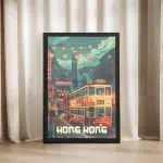 Hong Kong Nostalgic Tram Framed Poster UnitedWorldMemories