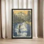 Idaho Fly Fishing Freedom Framed Poster UnitedWorldMemories