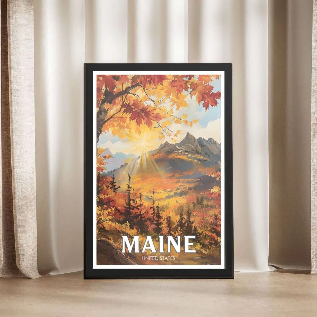 Maine Acadia Autumn Sonata Framed Poster UnitedWorldMemories