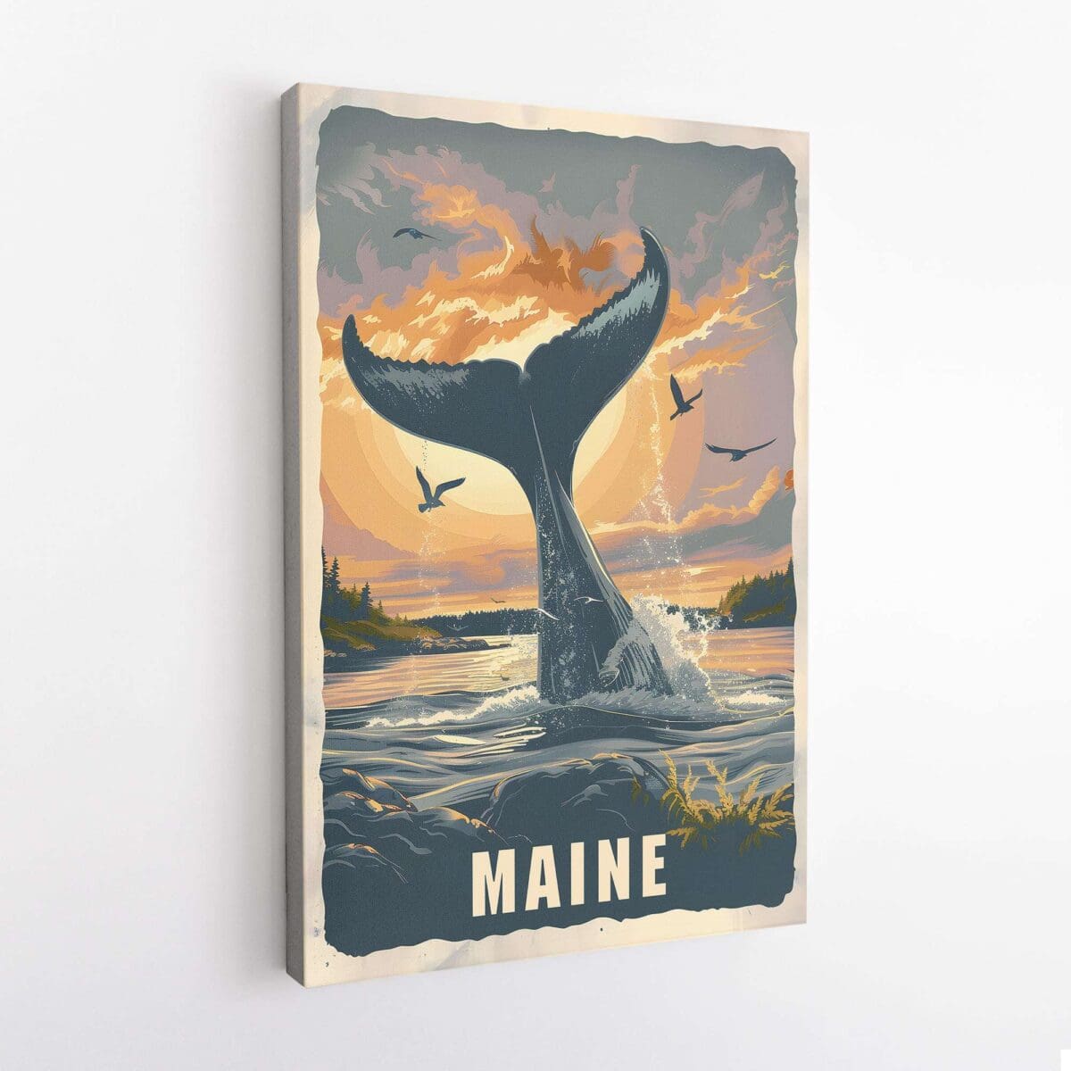 Maine Whale Canvas UnitedWorldMemories