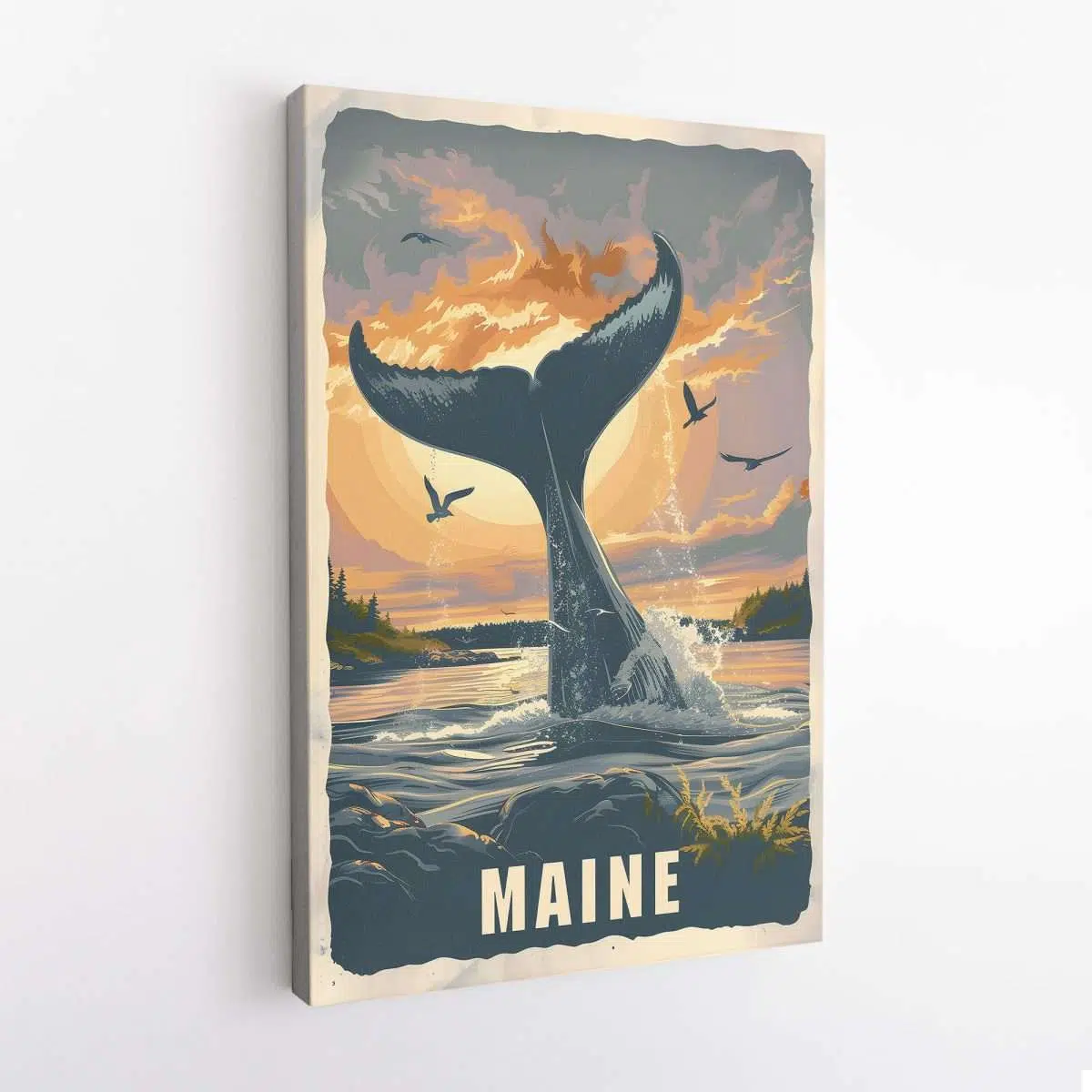 Maine Whale Canvas UnitedWorldMemories