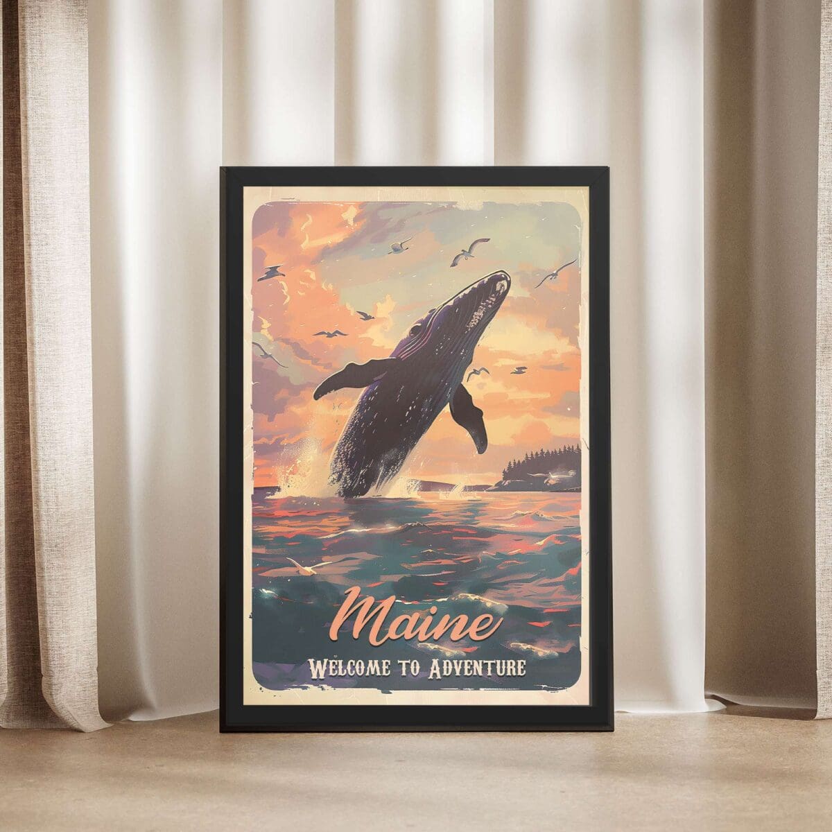 Maine Whalesong Wonderland Framed Poster UnitedWorldMemories