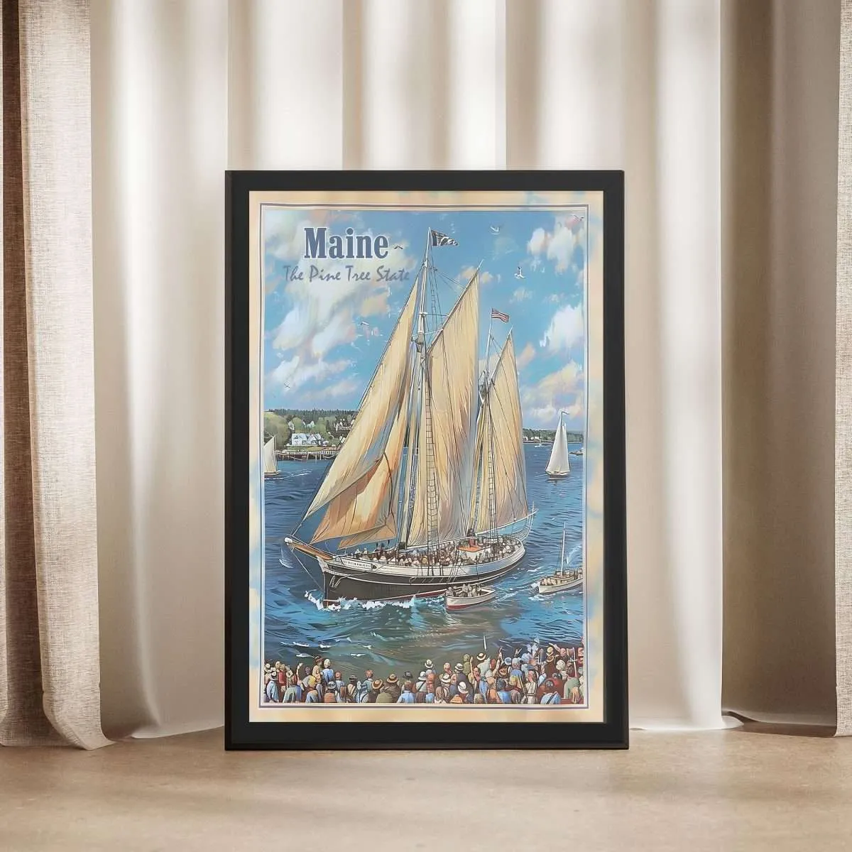 Maine Windjammer Festival Framed Poster UnitedWorldMemories