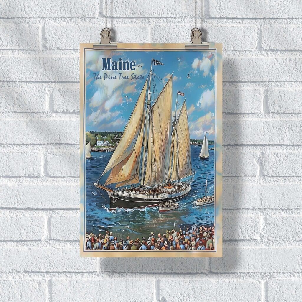 Maine Windjammer Festival Poster UnitedWorldMemories