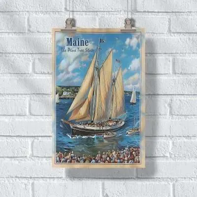 Maine Windjammer Festival Poster UnitedWorldMemories