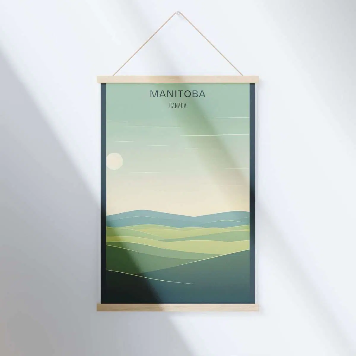 Manitoba Minimalist Prairie Landscape Hanger Poster UnitedWorldMemories