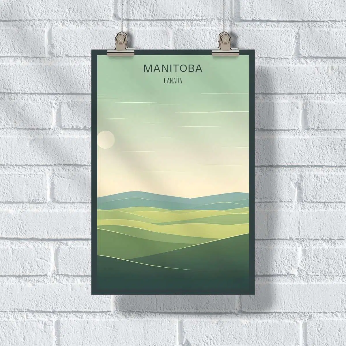 Manitoba Minimalist Prairie Landscape Poster UnitedWorldMemories