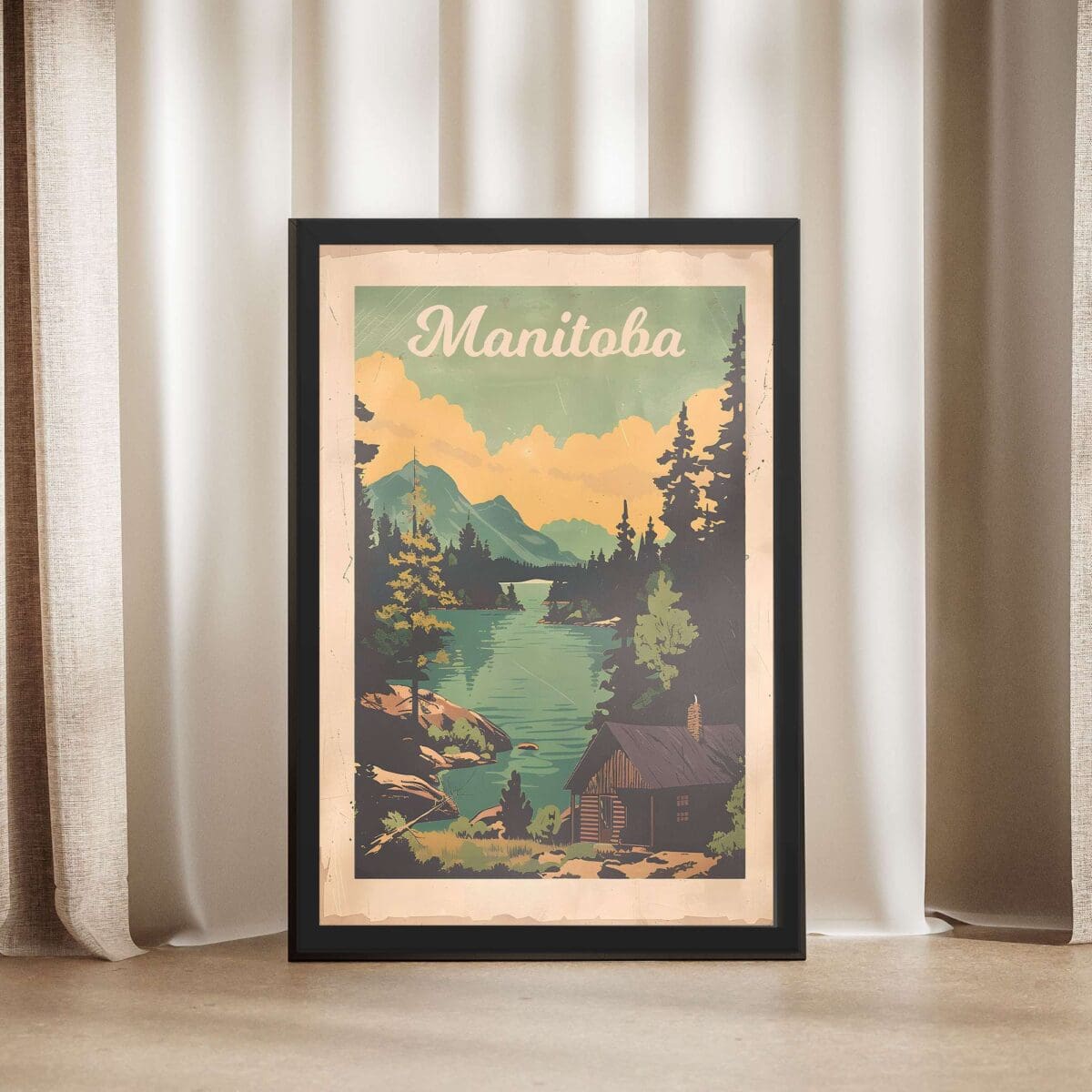 Manitoba Retro Riding Mountain Framed Poster UnitedWorldMemories