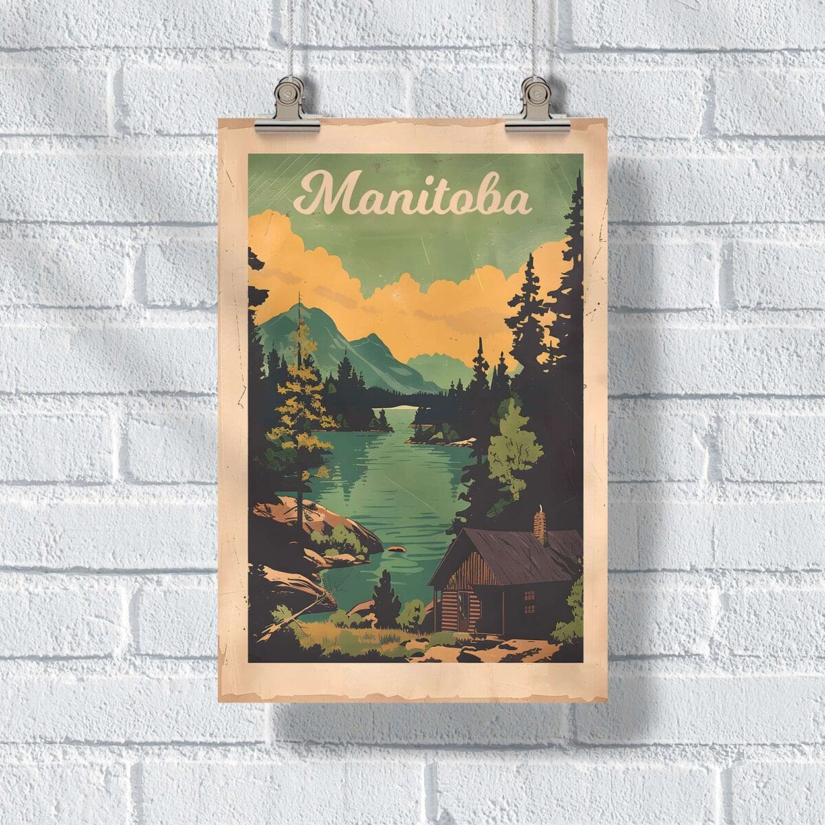 Manitoba Retro Riding Mountain Poster UnitedWorldMemories