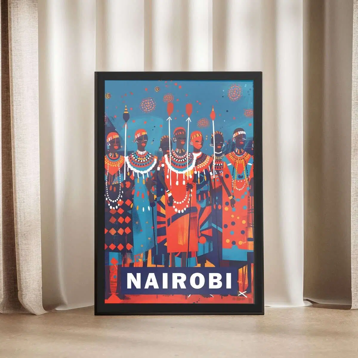 Nairobi Maasai Culture Framed Poster UnitedWorldMemories