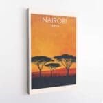 Nairobi Minimalist Acacia Sunset Canvas UnitedWorldMemories