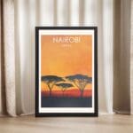 Nairobi Minimalist Acacia Sunset Framed Poster UnitedWorldMemories