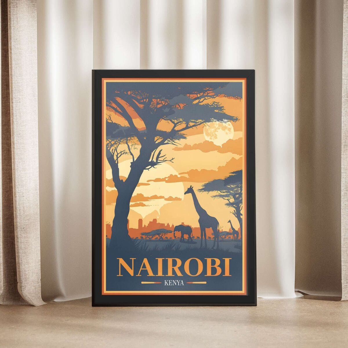 Nairobi Safari Adventure Framed Poster UnitedWorldMemories