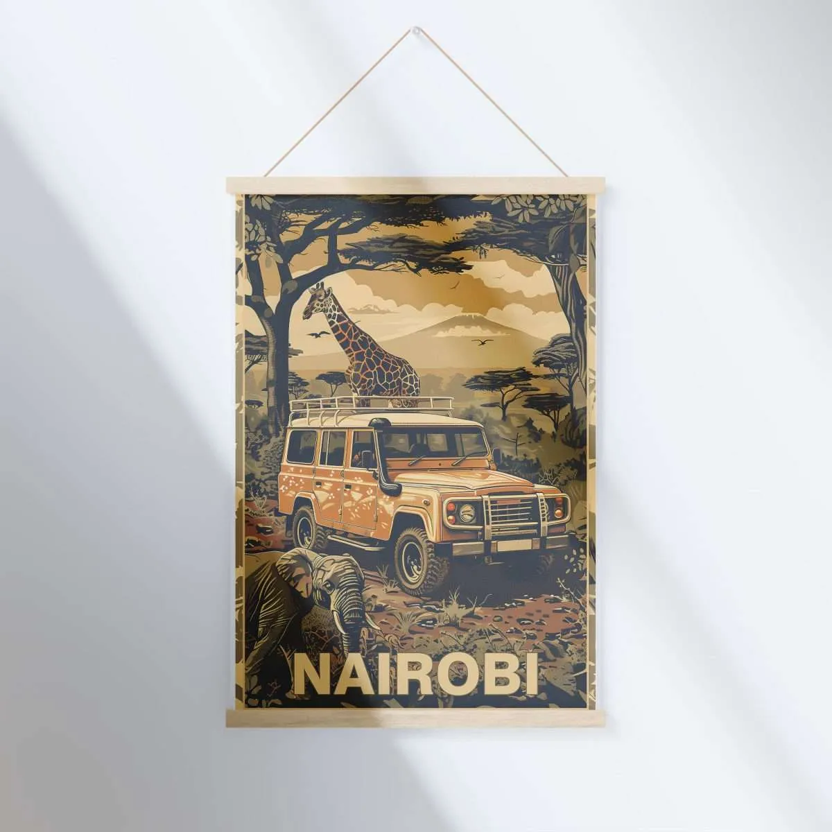 Nairobi Vintage Safari Hanger Poster UnitedWorldMemories