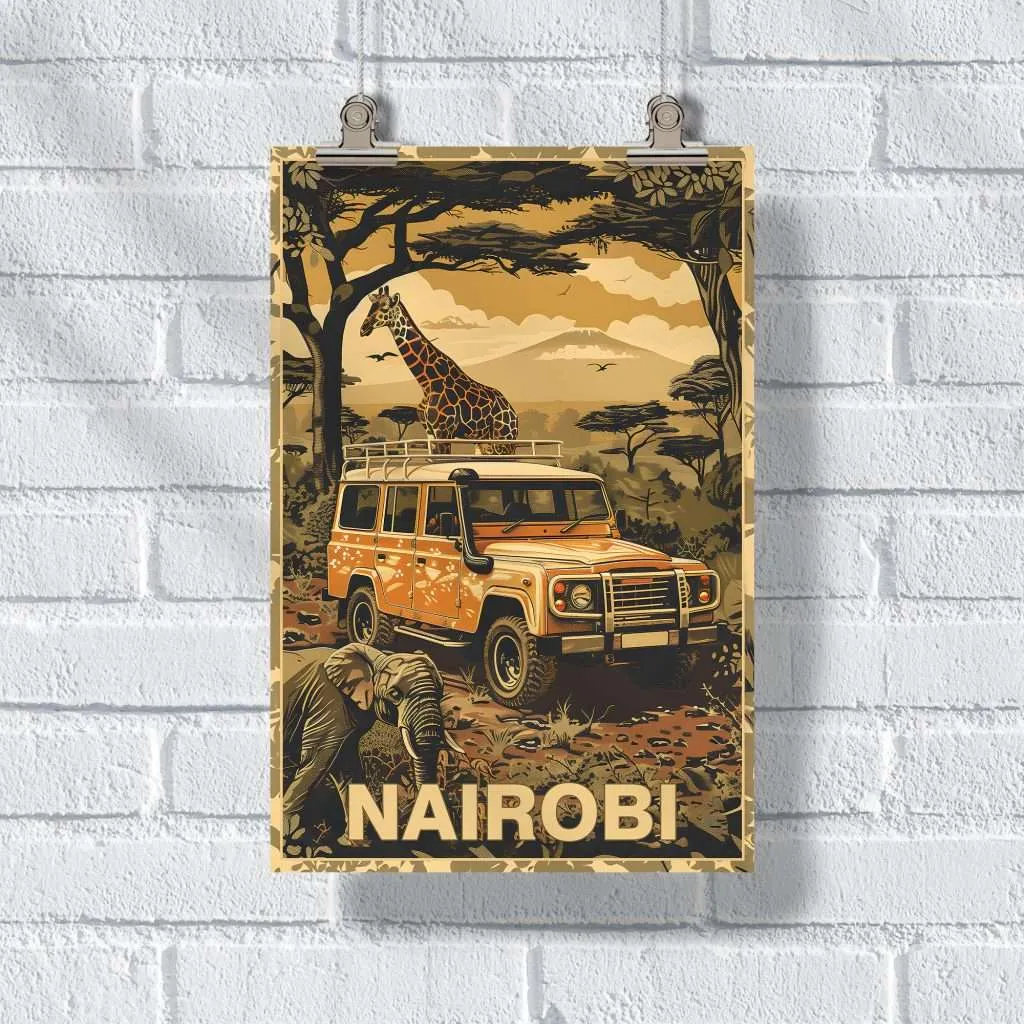 Nairobi Vintage Safari Poster UnitedWorldMemories
