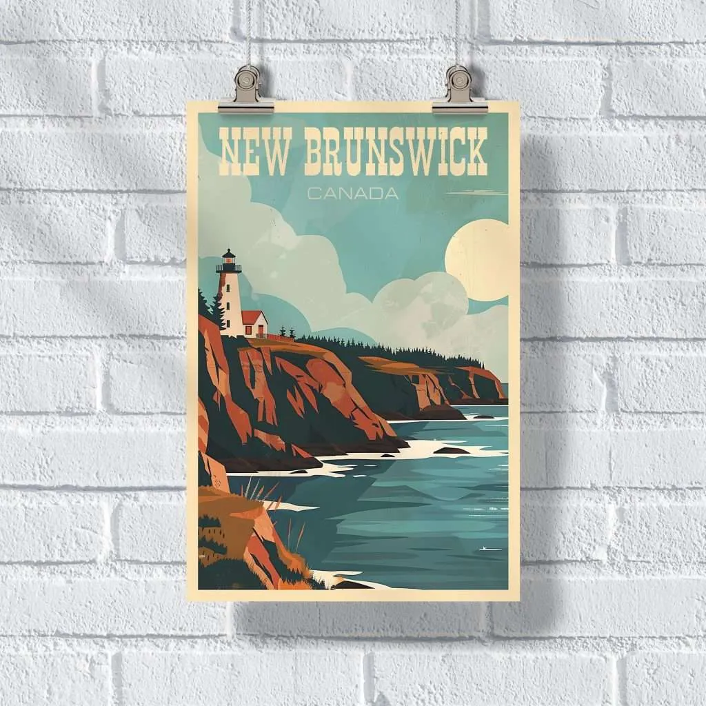 New Brunswick Vintage Fundy Coastline Poster UnitedWorldMemories