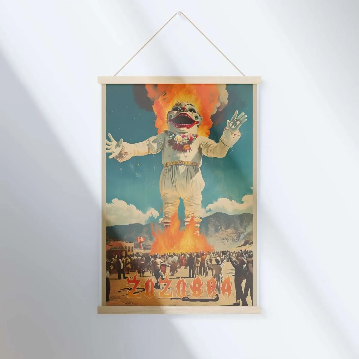 New Mexico Retro Zozobra Hanger Poster UnitedWorldMemories