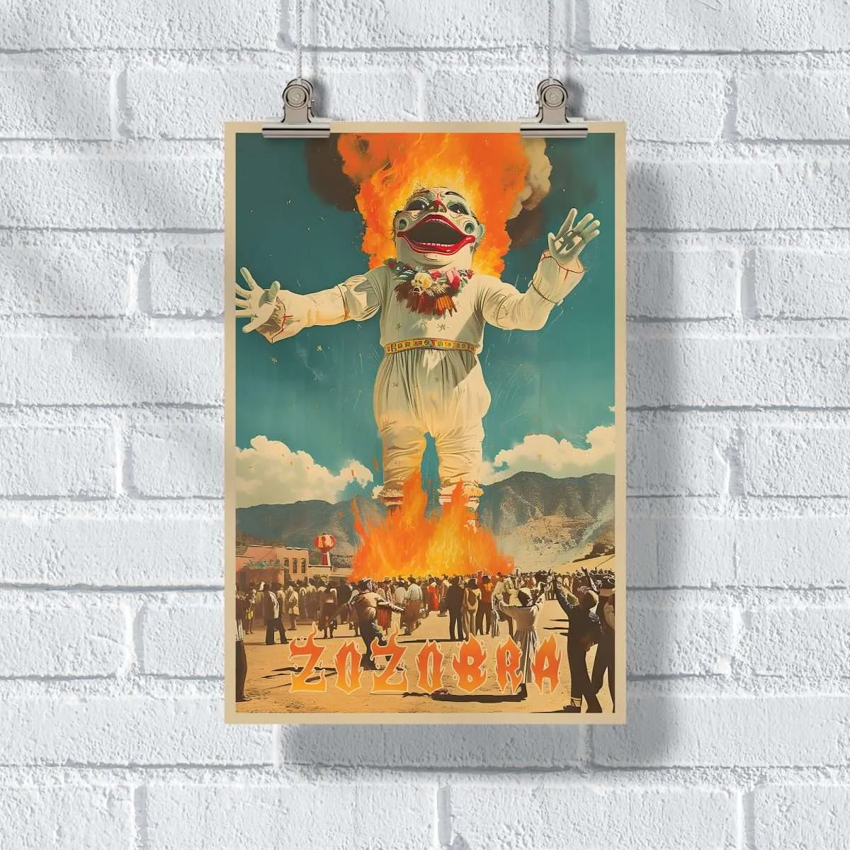 New Mexico Retro Zozobra Poster UnitedWorldMemories