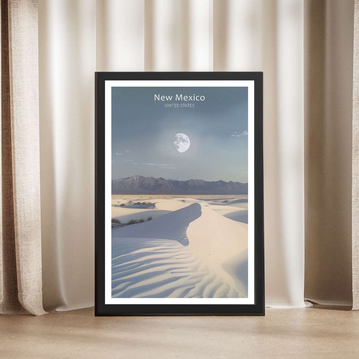 New Mexico White Sands Wonder Framed Poster UnitedWorldMemories