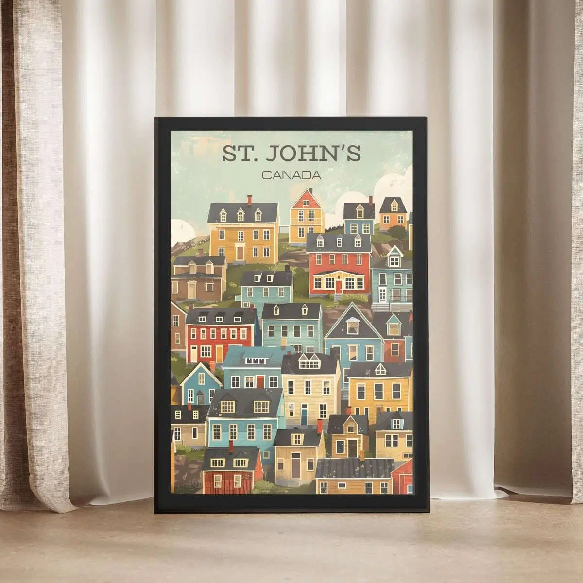 Newfoundland And Labrador Vintage St. John's Framed Poster UnitedWorldMemories