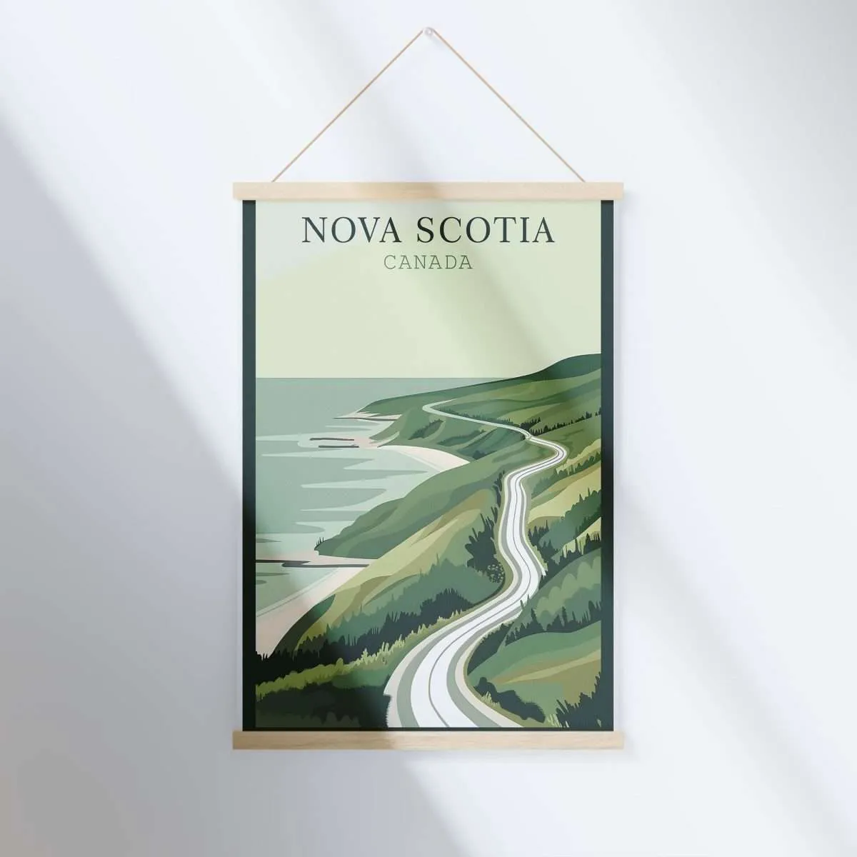 Nova Scotia Minimalist Cabot Trail Hanger Poster UnitedWorldMemories