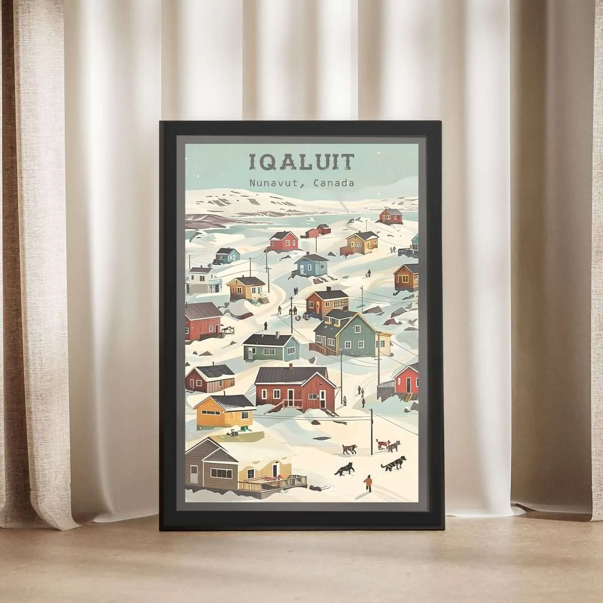 Nunavut Retro Iqaluit Framed Poster UnitedWorldMemories