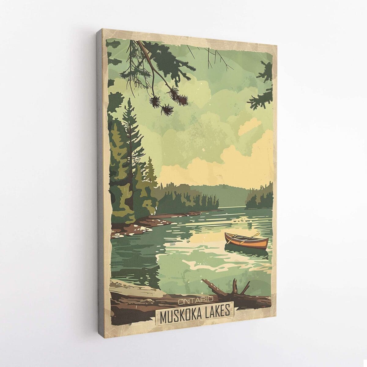 Ontario Retro Muskoka Lakes Canvas UnitedWorldMemories