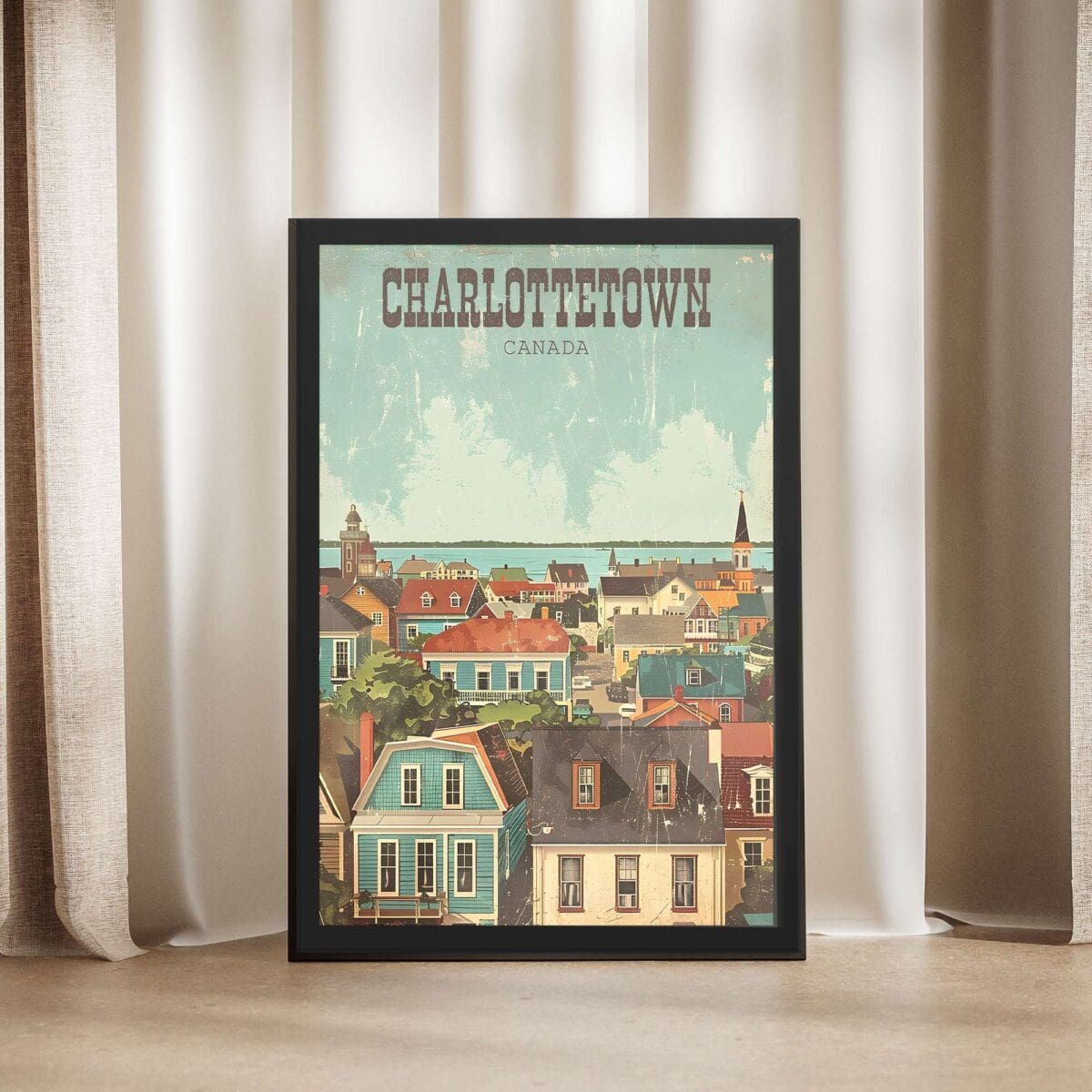 Prince Edward Island Vintage Charlottetown Framed Poster UnitedWorldMemories