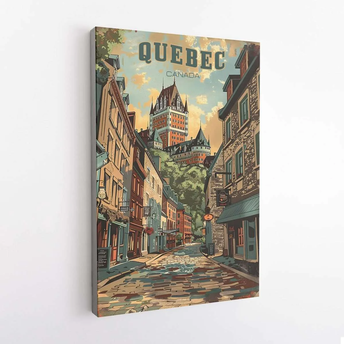 Quebec Vintage Old Quebec Canvas UnitedWorldMemories