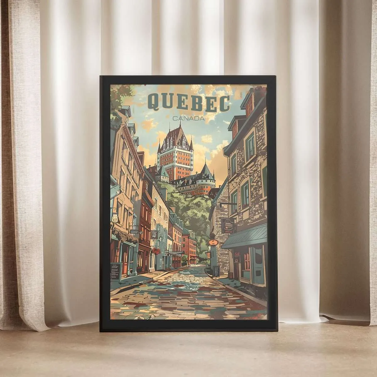 Quebec Vintage Old Quebec Framed Poster UnitedWorldMemories