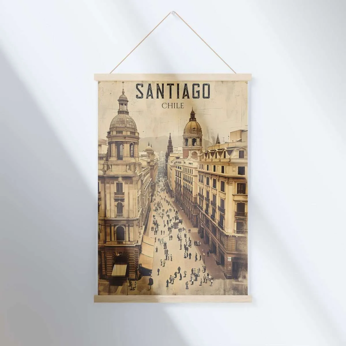 Santiago Old World Plaza De Armas Hanger Poster UnitedWorldMemories